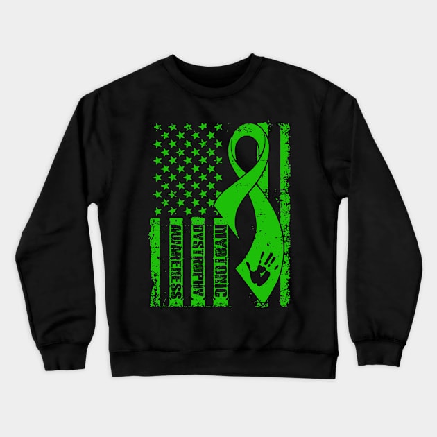 Myotonic Dystrophy Awareness Flag Ribbon Crewneck Sweatshirt by KHANH HUYEN